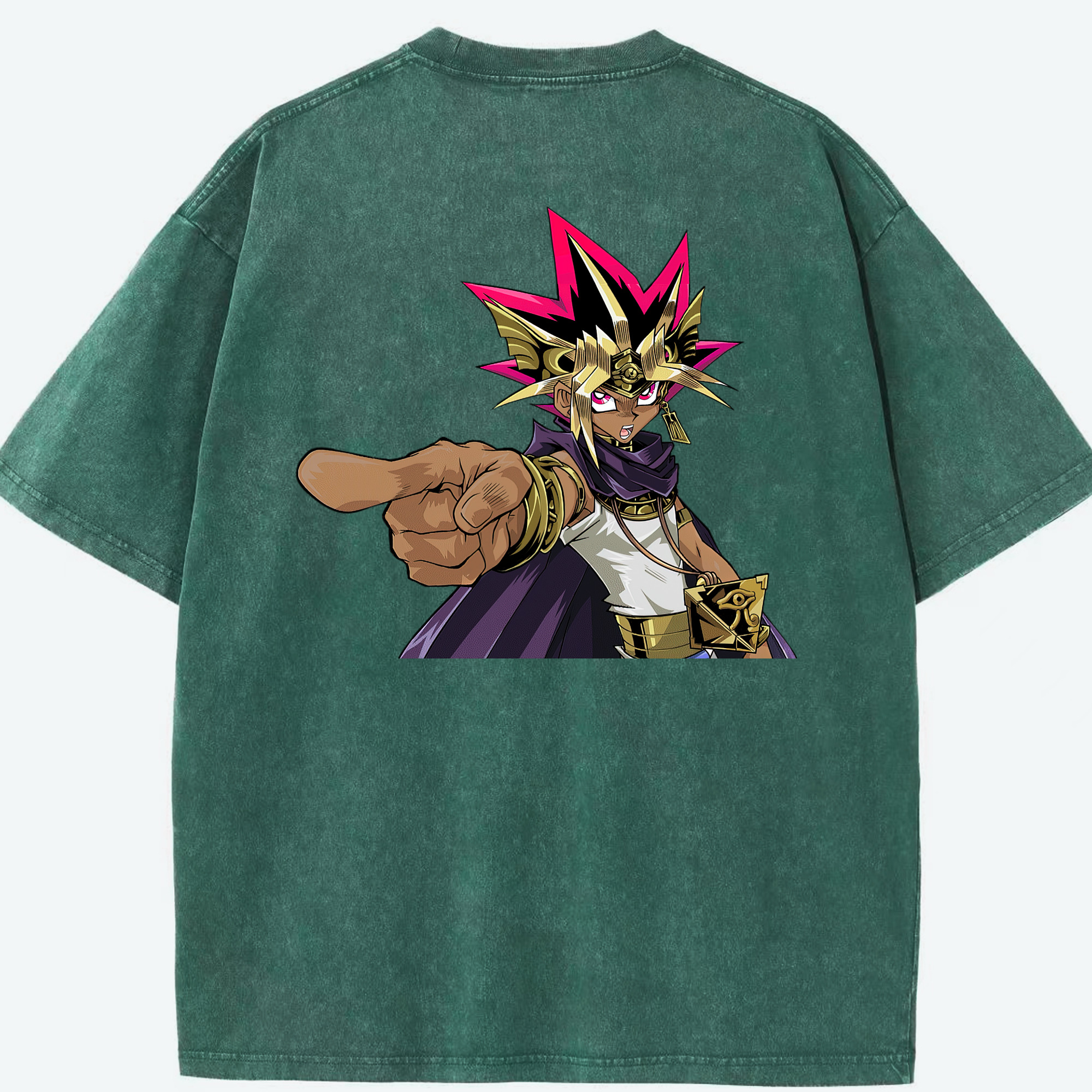 （画像用） 遊☆戯☆王 Yu-Gi-Oh! 綿100% ヴィンテージ風 半袖Tシャツ（背面プリント）